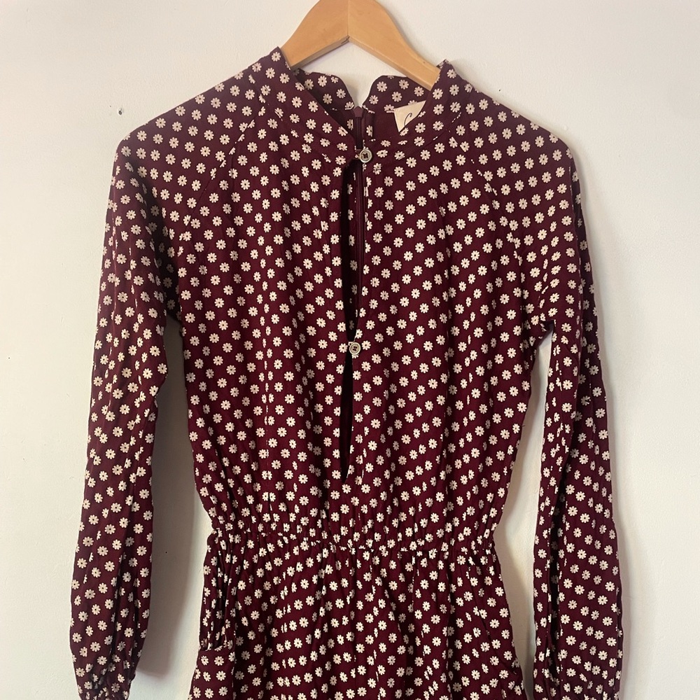 Cleobella short romper with long sleeves and zip up back